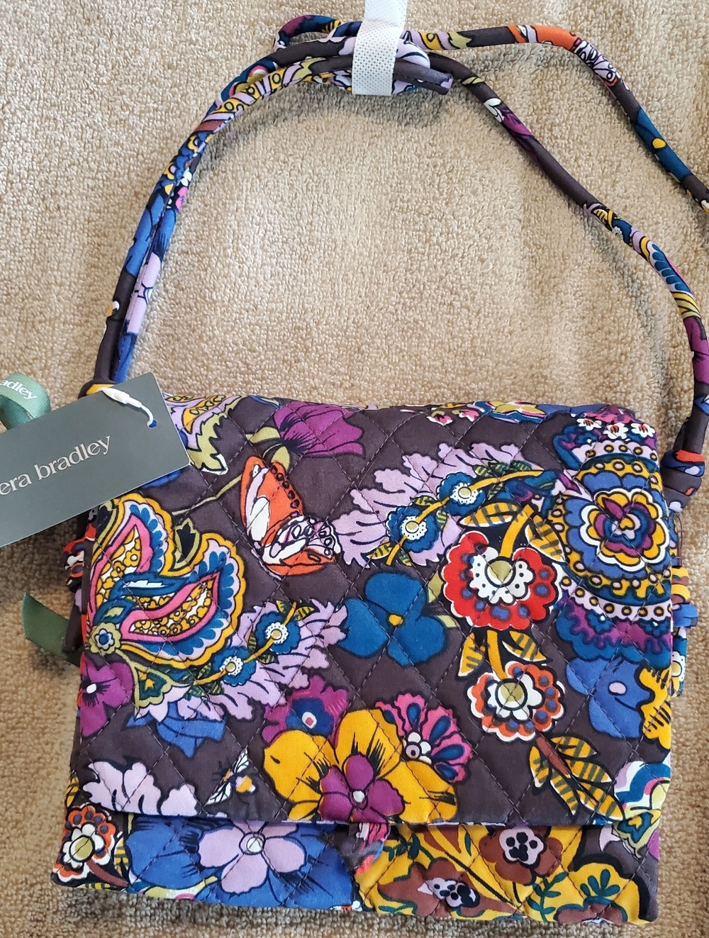 Vera Bradley Baird Hipster Shoulder Bag in "Colorful Bouquet" Pattern, NEW!!
